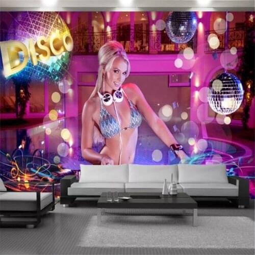 3d Wallpaper Wallcovering Sexy Ballroom Beautiful Girl Romantic Music Mural Bar KTV Background Wall Decoration Wallpapers
