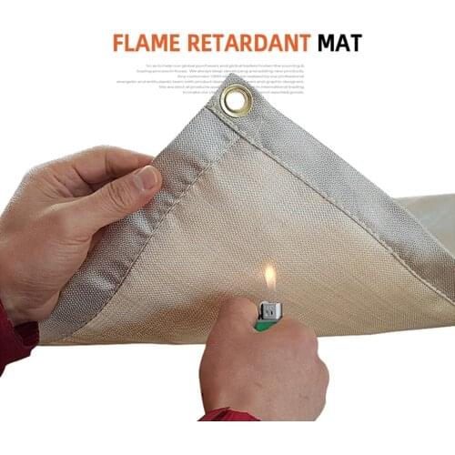 Camping Fireproof Cloth Flame Retardant Insulation Mat Blanket Glass Coated Heat Insulation Pad Outdoors Picnic Barbecue Mattres
