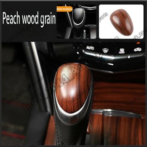 Peach wood grain Interior Gear Shift Knob Cover Trim For Cadillac XTS 2015 2016 2017 2018