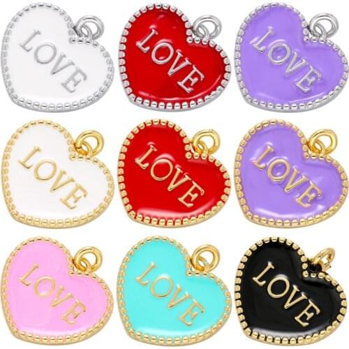 ZHUKOU MAMA DAD Mothers Day Fathers Day Enamel heart Pendant for Women Handmade Jewelry Accessories Supplies Wholesale VD922