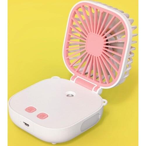 M2EE Portable Foldable Spray Fan 110° Rotatable Handheld Foldable Fan for Indoor Use Home Office Outdoor Travel