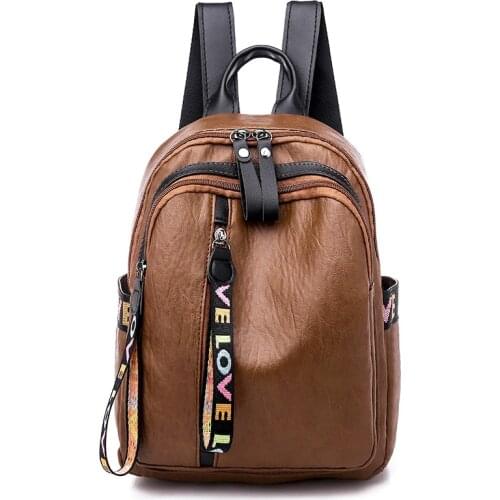 Retro PU Backpack Large Capacity Water Resistant Travel Bag for Women Girls New