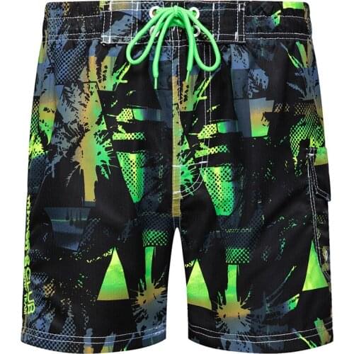 Summer Wear Mens Vacation Quick Drying Shorts Spell Printing Beach Pants Bump Color Decorative Pattern
