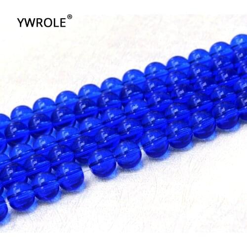 Wholesale Clear Deep Blue Crystal Round Loose Glass Beads For Jewelry Making DIY Bracelet Necklace 6/8/10 mm Strand 15
