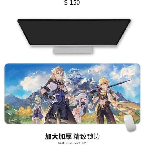 90*40cm Genshin Impact Mouse Pad large size Game Mousepad Gaming Keyboard Table Mat Natural Rubber Office Decoration Mouse Mat