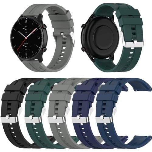 Universal Sports Watch Strap Silicone Smart Wrist Band Replacement Solid Color for Huami Amazfit GTR 2e/GTR 2/GTR 47mm/Pace