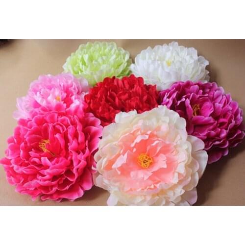 18cm Artificial silk peony flowers head wedding party arrangements, fabric hair hat clothes wrist dress decoration,30pcs