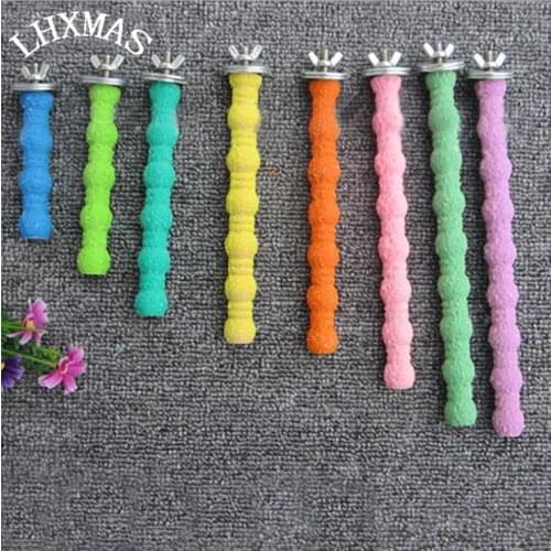 2017 Colorful Bird Parrot Perch Bird Toys Wood Bird Stand For Cockatiel Parakeet Bird Cage Accessories D652