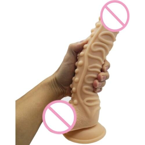 27*5CM Super Long Thick Huge Dildo Particle G-Spot Massage Suction Cup Dildo Realistic Texture Big Cock Dick Sex Toys For Women