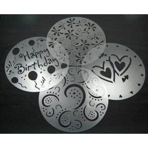 4 pcs Cookie Stencil Stencils Cake Decorating Baking Tools Supplies Heart Star