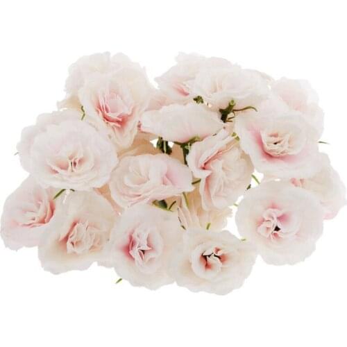 50 pcs Artificial Silk Roses Flower Head Flower Head Wedding Party Decor Bulk - Pink