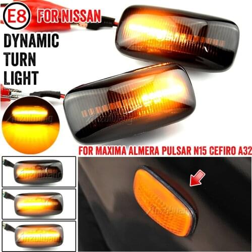 Car Led Dynamic Turn Signal Light Side Marker Fender Lamp Indicator For Nissan Maxima Almera Pulsar N15 Cefiro A32 1995-2000