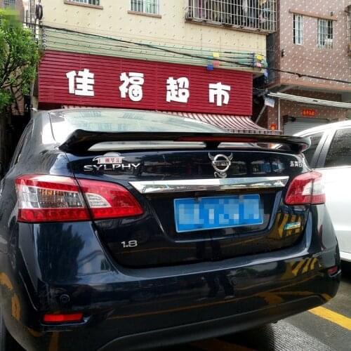 Big Triangular spoiler 2013 2014 2015 for Nissan Almera Sylphy spoiler red brake light high quality ABS by primer paint color