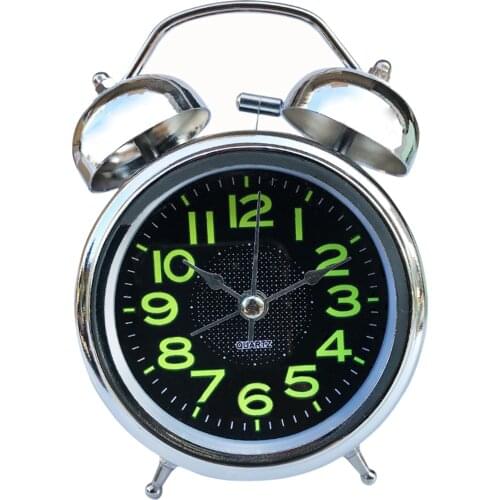 Retro Twin Bell Alarm Clock, Bedside Battery Operated Quartz Loud Clocks with