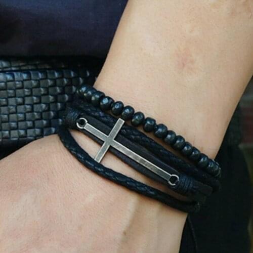 CIBOCIBO Luxury Bracelet Men Retro Leather Braided Wristband Bracelet Men Fashion Trendy Pulseras Vintage Gift For Men Armband