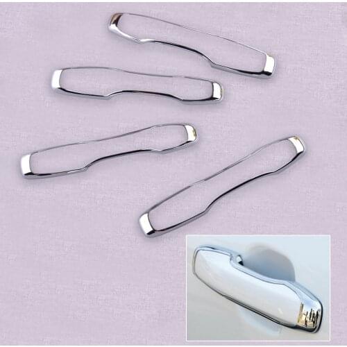 CITALL 4pcs/Set Car Front Rear Door Handle Hollow Cover Trim Frame Fit for Volvo S90 V90 XC60 2017 2018 2019 Silver ABS