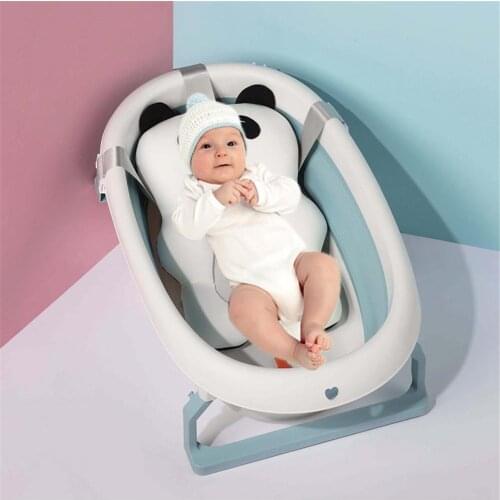 Baby Shower Pad Nonslip Soft Infant Bath Tub Pillow Padded Comfy Rabbit Foldable Bath Support Cushion For Newborns Toddlers