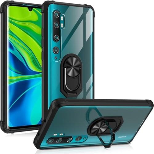 For Xiaomi Mi Note 10 Lite Hard PC Transparent With Stand Ring protect Back Cover Case For Xiaomi mi note 10 pro note10 10lite