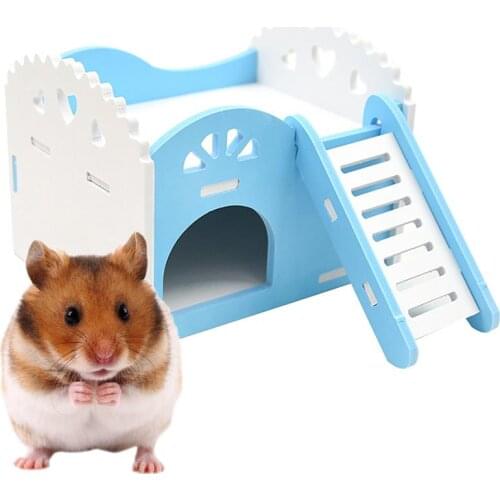 Hamster House Guinea Pig Accessories Hamster House Exercise Toy Small Animal House With Ladder For Guinea Pig/Rat/Hedgehog