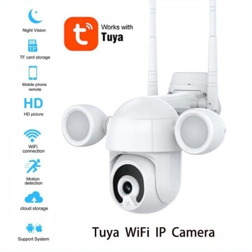 Tuya 3MP WiFi PTZ IP Courtyard Camera Hemispherical Wireless Human Detect Security Cam 1080P Night Vision Surveillance Cameras