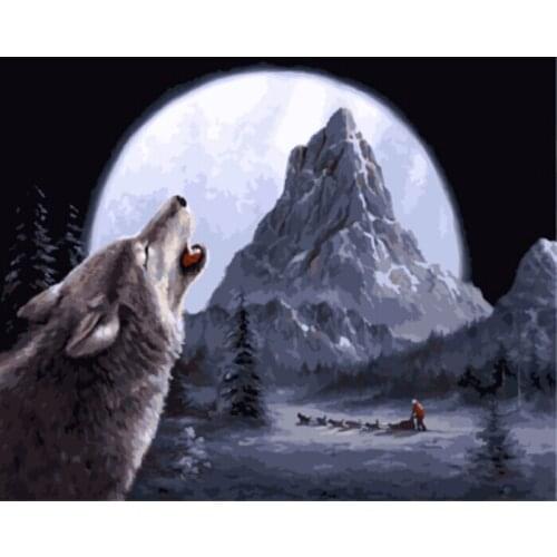 PAINTBOY Framed Pictures Painting By Numbers of Animal Handwork Canvas Oil Painting Home Decor For Living Room GX3261