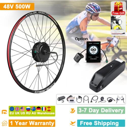 Bafang 48V 500W Electric Bicycle Gear Hub Motor Rear Wheel Drive eBike Conversion Kit Engine e-Bike Kit With 17.5A Battery