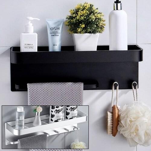 Space Aluminum Bathroom Shelf Shower Shampoo Soap Cosmetic Shelves Bathroom Accessories Storage Organizer Rack Holder
