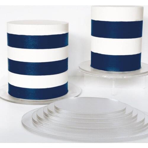 2 Pcs Round Cake Plates Non-Sticky Reused Acrylic Buttercream Cake Discs DIY Craft Bake Goods Tool for Cakes Serving