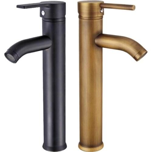 Bronze Color Brass Material and Black Color Stainless Steel Material Deck Mounted Cold & Hot Water of Faucet