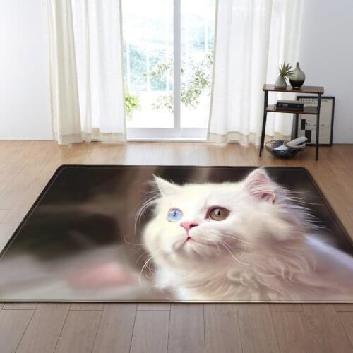 3d printed cartoon cute cat carpet pet cat rugs for living room and bedroom sofa soft dining mat kids room large rug alfombras
