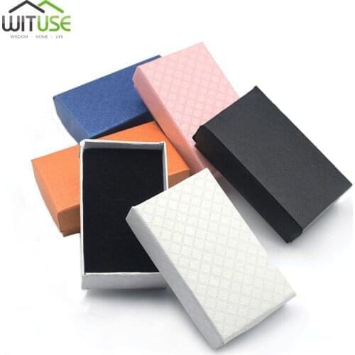 24pcs Mini Jewelry Ring Earring Necklace Present Box Multi-color Bowknot Gift Boxes Necklace Case Set Square Cases