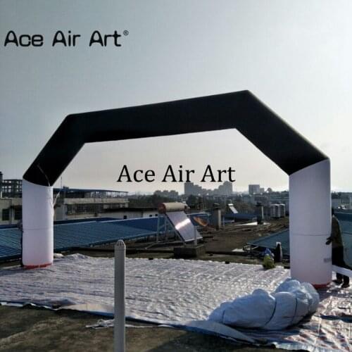 Cheape 8 m W Black and white color inflatable archway,advertising arch/gantry for promotion and athletic sports by Ace Air Art