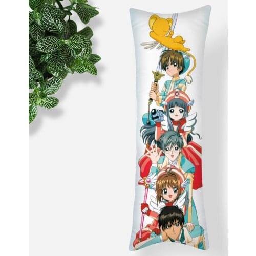 Custom Cardcaptor Sakura Pillowcase Printed Satin Fabric Pillow Cover Rectangular Zipper Kawaii Body Cover Dropshipping 0531
