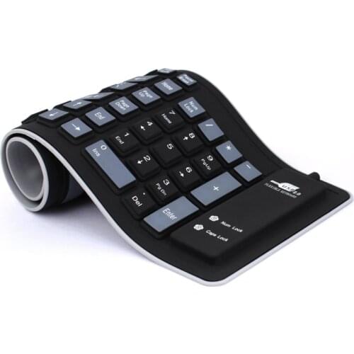 Novelty Design Laptop Notebook Portable Flexible Silicone Keyboard Foldable Waterproof Dustproof USB Silent Keys PC Keyboard