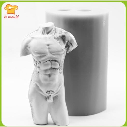New Sexy Human Body Crafts Sculpture MEN Candle Silicone Mold Men Personality Soap Mould