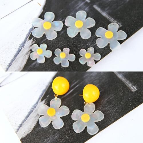 New Arrival 40pcs/Lot Transparent Style Resin Flower Charms Fashion Earring Ornament Necklace Bracelet Ornament Pendants