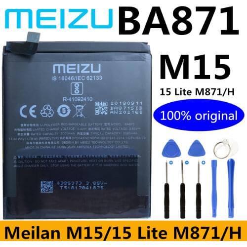 Meizu 100% Original High Quality 3060mAh BA871 Battery For MEIZU M15 M871 Series Smartphone Battery