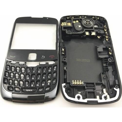 New Full Set Housing For Blackberry Curve 9300 Housing Back Battery Cover Case +Side Button Keypad