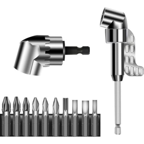 105 Degree Angle Screwdriver Set Socket Holder Adapter Adjustable Bits Drill Bit Angle Screw Driver Tool 1/4 Inch Hex Bit Socket