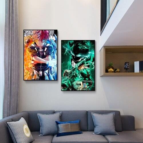 Japanese Anime My Hero Academia Posters Comics Art Wall Decoration Oil Canvas Painting for Bedroom Boy Room Home Decor Unframed