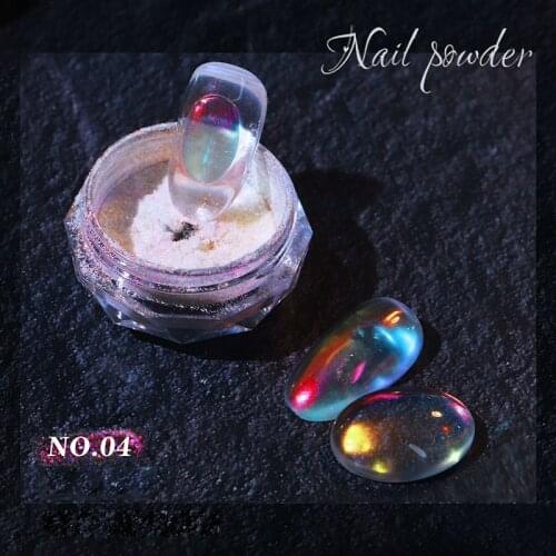 1box New Multicolor Holo Glitter Mirror Aurora Neon Powders Dust Chameleon Nail Art chromium Pigment Dipping Powder Decoration