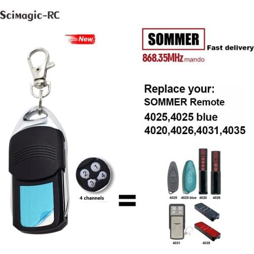 Sommer Garage Door Remote Control SOMMER 4025 4025 Blue 4020 4026 4031 4035 Command 868MHz Garage Door Opener Gate Control 2021