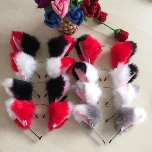 Sexy Cat Girls Fox Fur Ear Headband Women Lady Maid Headwear Hair Band Wedding Party Hair Halloween Christmas
