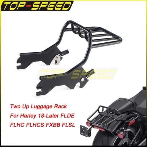 Motorcycle Black Two Up Detachable Luggage Rack 50300132 For Harley 18-Later Deluxe FLDE Heritage FLHC FLHCS Street FXBB FLSL