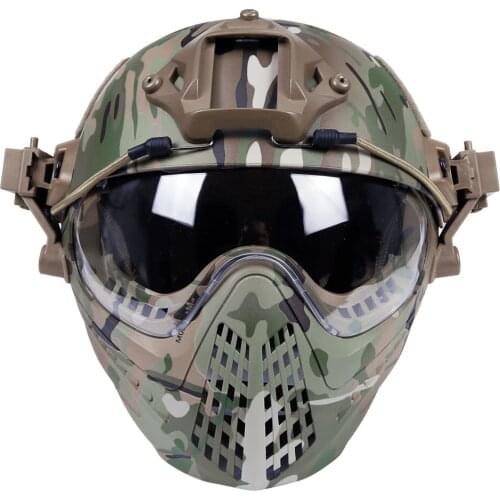 Tactical Helmet Military Airsoft Full Face Protection Helmet for Motorcycle Cycling Hunting Riding Outdoor Activities