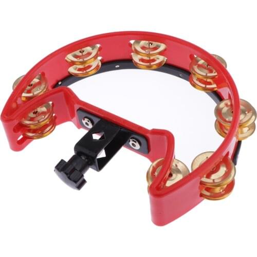 Drum Set Rattle Tambourine with Mounting Bolt Percussion Instrument Accessory