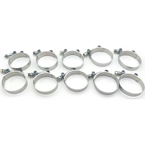 2.5"T Bolt Silicone Turbo boost pipe hose clamp heavy duty steel 10Pcs