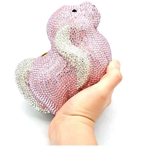 Bag for Women Design Luxury Crystal Bag Pink Dog Rhinestone Evening Bags Women Wedding Party Evening Bags Cocktail Bag
