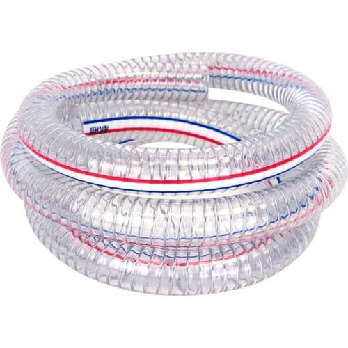 1M PVC steel wire transparent tube industrial high temperature oil resistant hose antifreeze plastic water pipe Pumping fittings