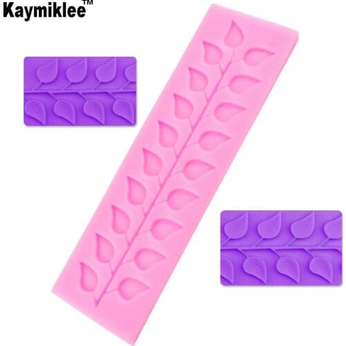 LM037 1PCS Leaf Flower Silicone Mold Cake Decorating Fondant Lace Border Flower Cake Mold